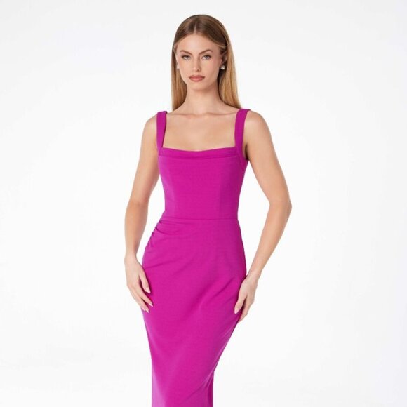 New Sheath Long Sleeveless Classy Dress w/ Straight Across Neckline CD T3000 - Picture 1 of 9